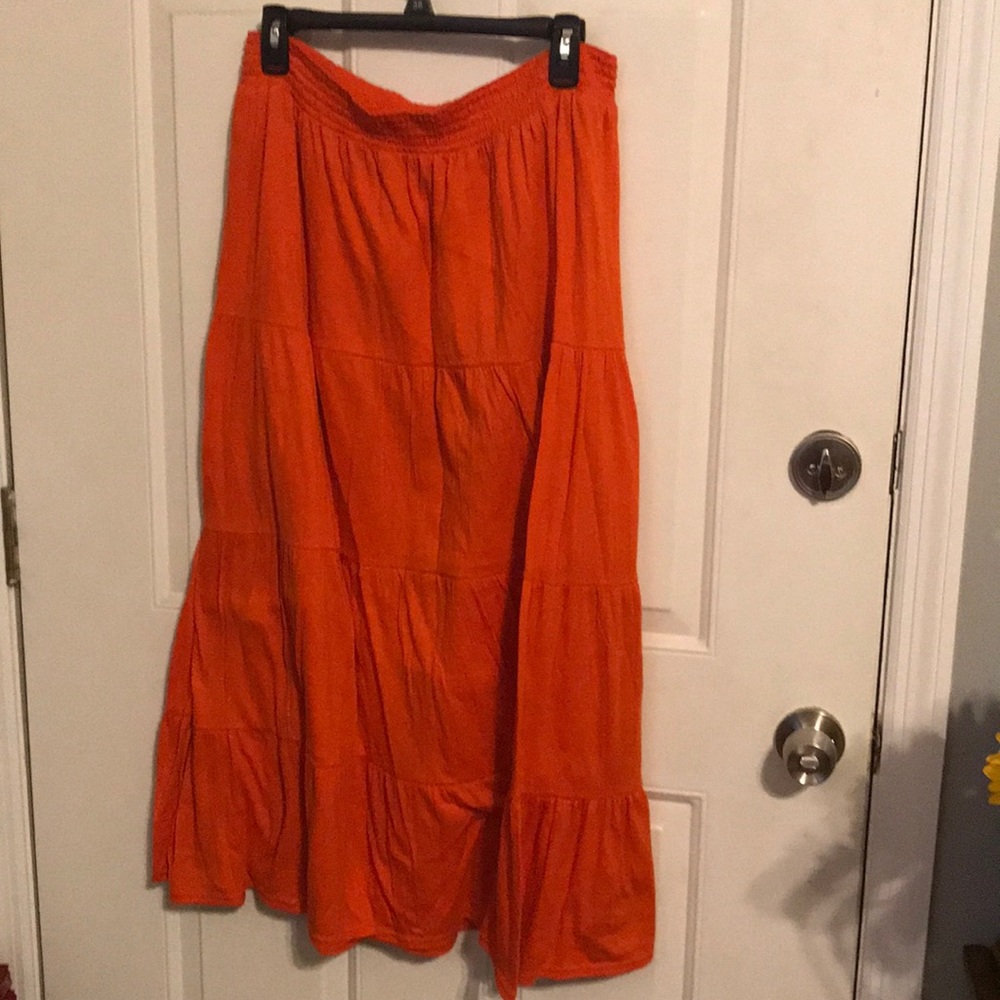 Orange Maxi Skirt